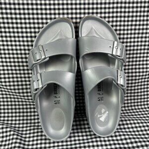 Birkenstock Arizona Essentials Slide EVA Rubber Silver Sandal EU 41 / Women's 10